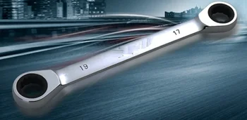 

9pcs Double box end heads ratchet wrench spanner, double way, Din standard industrial grade, auto truck, tire repair tools