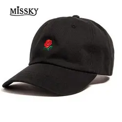MISSKY открытый Повседневное Прохладный моды солнцезащитные защищены письмо розы вышитые Бейсбол Кепки Snapback Hat