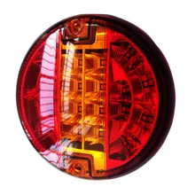 Emark 140mm 20LED Trailer Truck Stop Tail Lights Amber Left Right Turn Signal Round font b