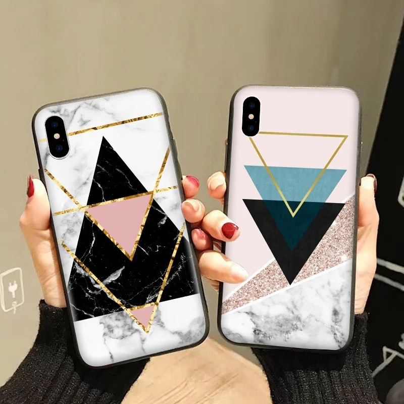 

KISSCASE Luxury Geometric Marble Case For iPhone 7 6 6s 5 5s SE Cover Soft Silicone Case For iPhone X 6 S 7 8 Plus 5 5s SE Coque