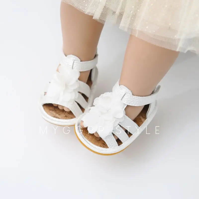 Flower Girl Shoes Newst Summer Baby Girl Sandals 0-18M Fashion Flowers Non-slip Newborn Baby Sandals Rome Style