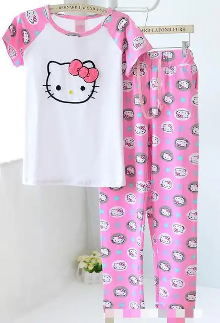 hello kitty big girls teenagers women pajama sets cute women's ...
