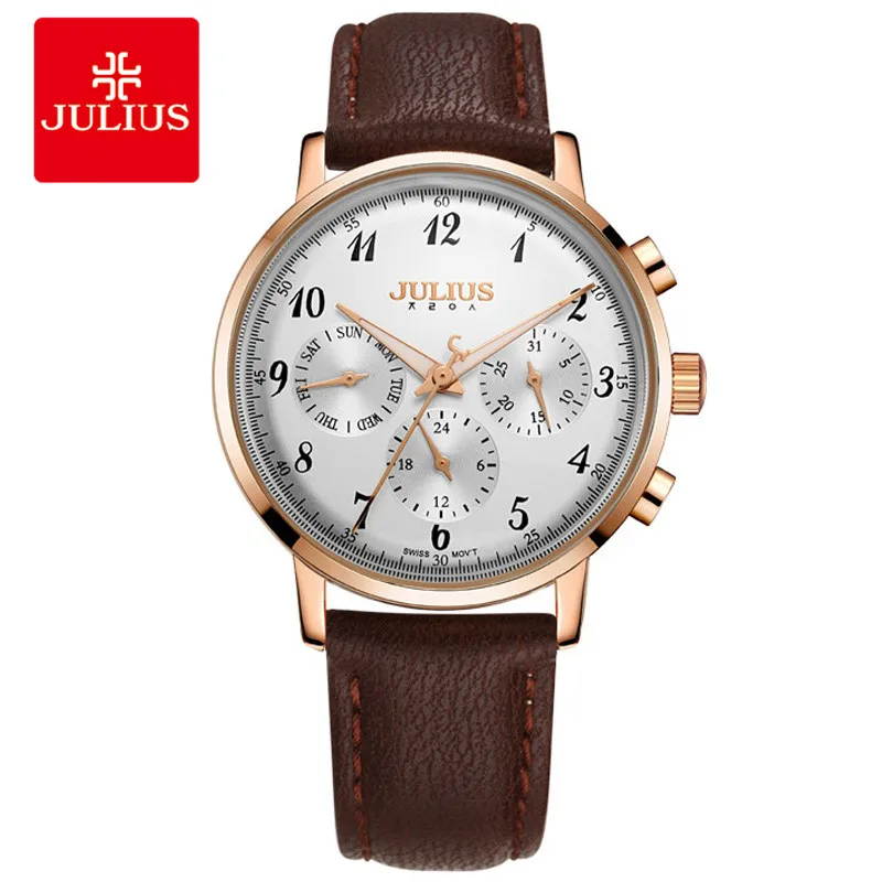 Юлий 36 мм мужской Смотреть известная марка спортивные часы кварцевые