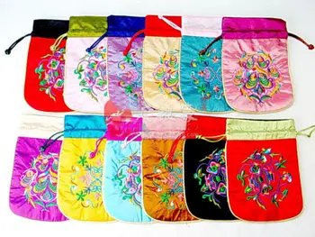 

Wholesale 12pcs Chinese Embroidered Beautiful Silk Jewellery Pouch&Coin Purses