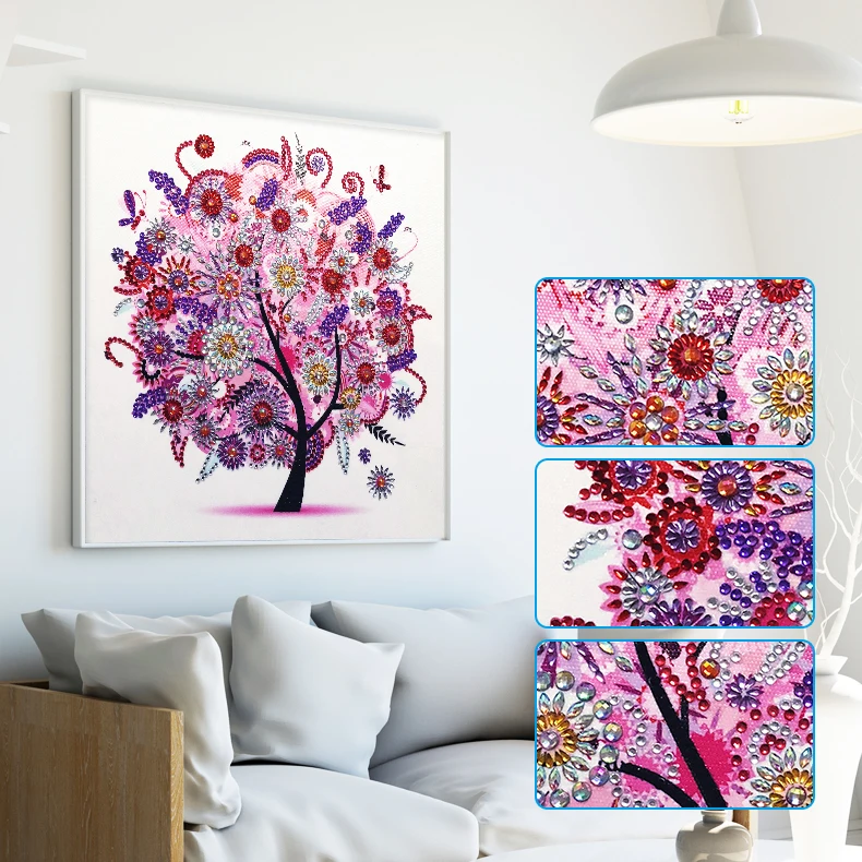 5D DIY Diamond Painting Four Seasons Tree Shaped Crystal Rhinestone Embroidery Home Decoration