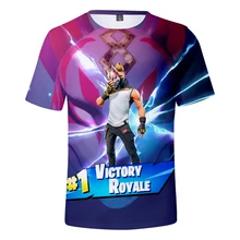 New fashion Fortnite fox mask printing t-Shirt men Casual team t-shirts male 3d tshirt swag game t shirts man tops tees FT01