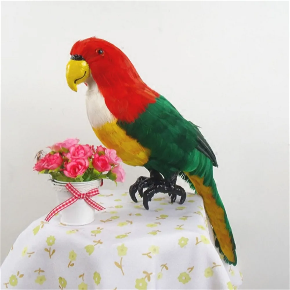 Fancytrader Simulation Macaw Parrot Model Toy   Colorful Bird Doll Made of Plastic Foam & Feathers Parrot Xmas gift4