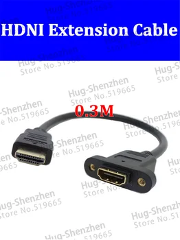 

High quality 2pcs 0.3m HDMI male to female panel mount extension Gold plated Cable