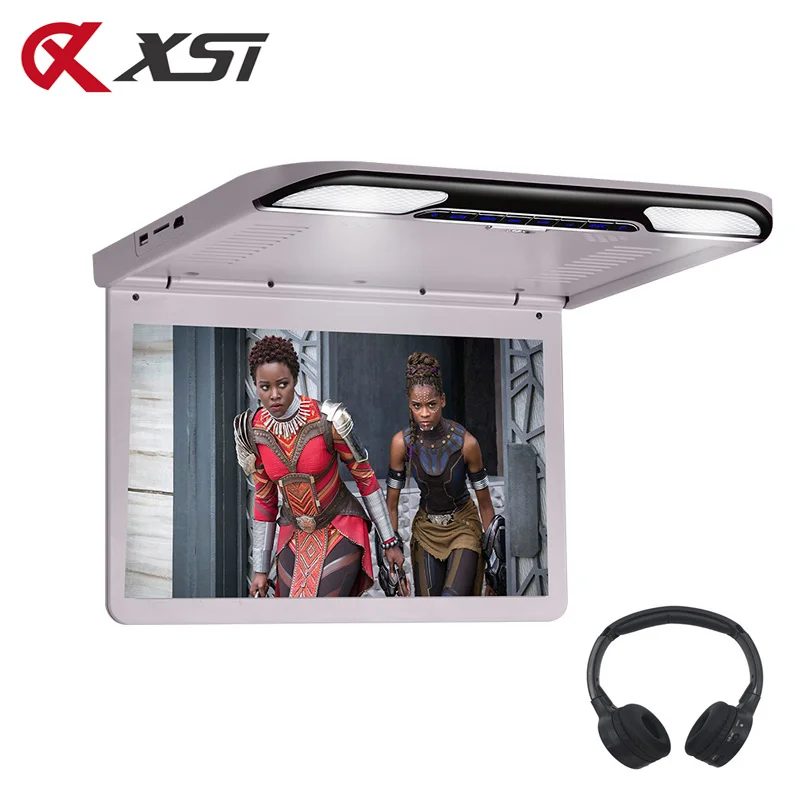 

XST 13.3 Inch Car Ceiling Monitor 1920x1080 Flip Down Screen Roof Mount MP5 Player Support HDMI/USB/SD/IR/FM Transmitter/Speaker