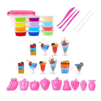 

Slime Making Kit 12 Colors Soft Crystal Kids Children Plasticine Mud Modeling Magnetic 24pcs Decoration Tools for DIY Crafts