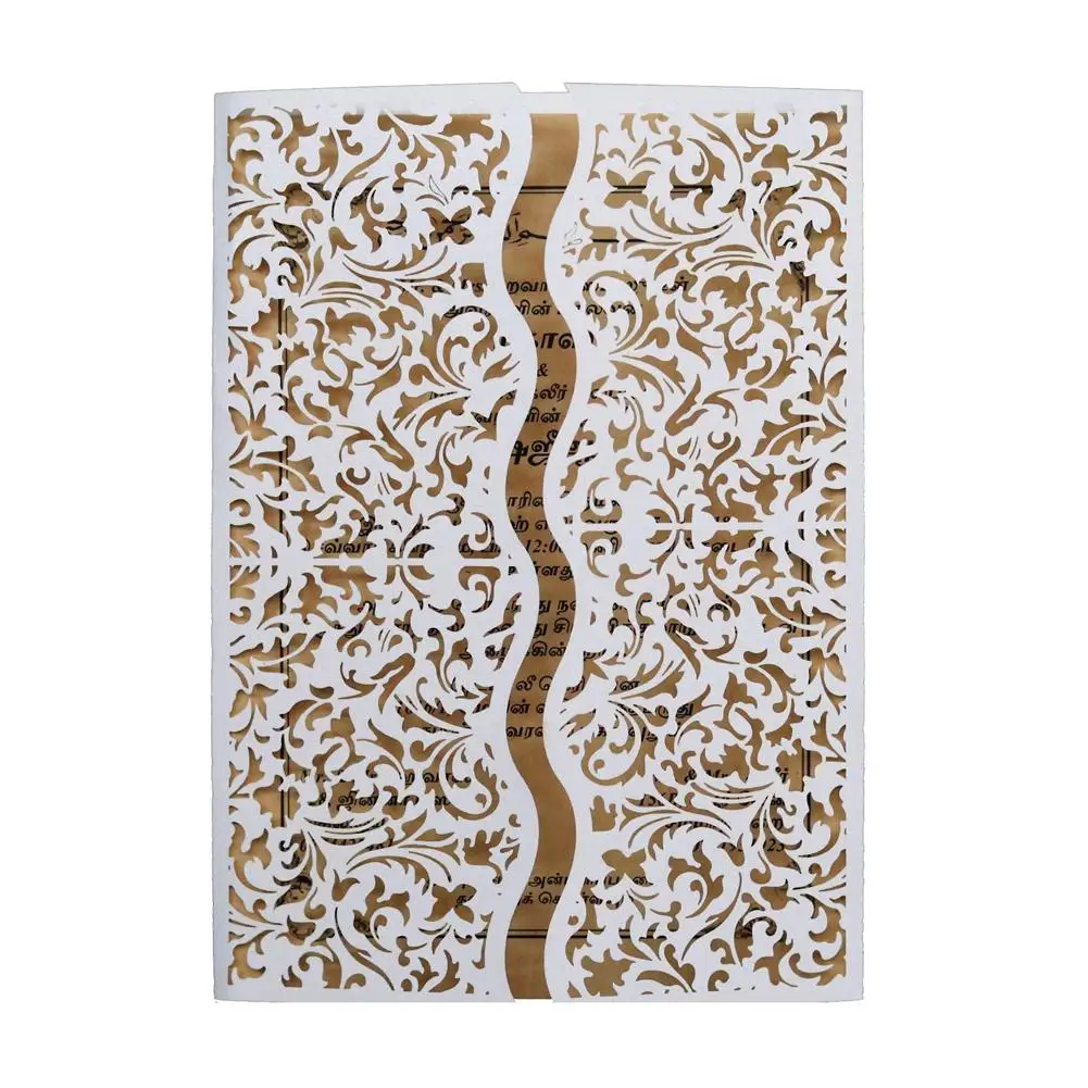  10PCS Party Invitations Infrared Cutout Invitations European Flower Wedding Invitations with Bows - 33032011079