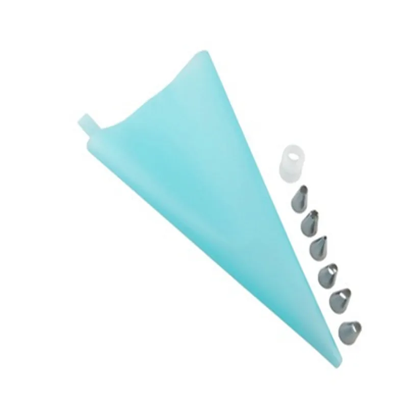 7 PcsSet Silicone Icing Piping Cream Pastry Bag Stainless Steel Nozzle Pastry Tips Converter DIY Cake Decorating Tools