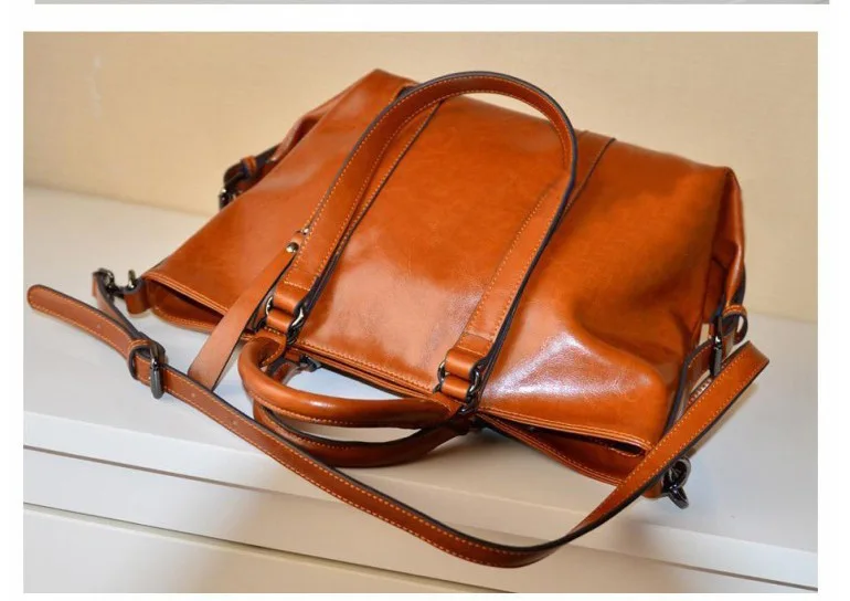 Brand Real Leather Large Capacity Handbags Casual Tote Women's Handbag Shoulder Bags For Women Feminina Messenger Bolsa Pocket