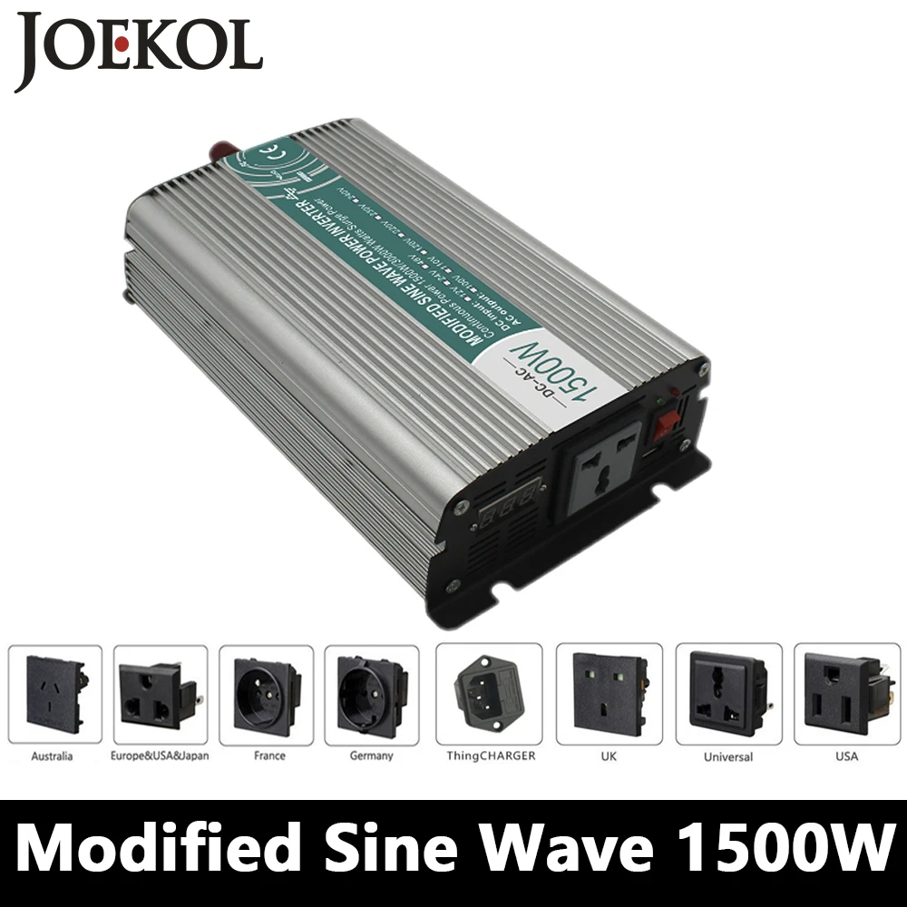 

1500W Modified Sine Wave Inverter,DC 12V/24V/48V To AC 110V/220V,off Grid Power Invertor,voltage Converter for Battery Panel