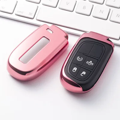 

TPU Car Key Case Cover For Jeep Grand Cherokee Compass Patriot Dodge Journey Chrysler 300CRenegade Car Key Shell Car Keychain