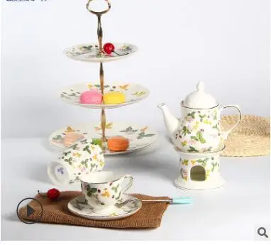 

2018 new style Tea set home tea cup teapot heating English afternoon tea coffee pot free collocation