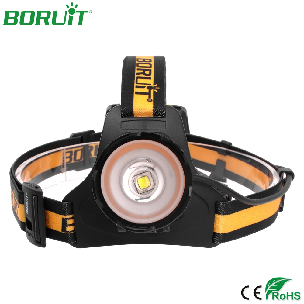 

BORUiT 1000lm XML L2 LED Headlamp Flashlight Zoomable Head Torch Light Portable Waterproof Camping Hunting Headlight Lanterna
