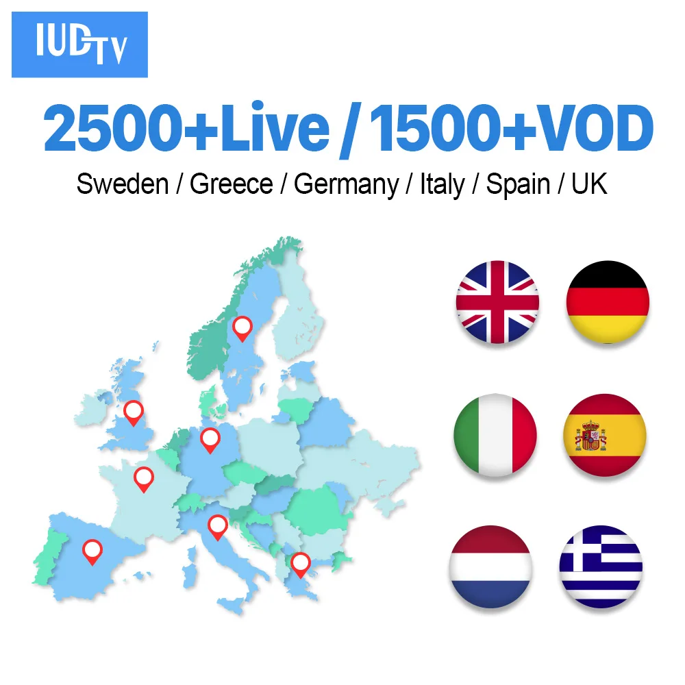 

IPTV Spain Germany Italy UK Sweden IPTV 1 Year Code IP TV M3U/Android/SmartTV IP TV Subscription IPTV Spain Germany Italy Sweden