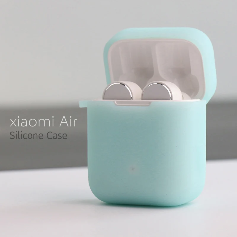 Силиконовый чехол для Xiaomi Airdots Pro чехол силиконовый чехол с карабином сумка с крючком для Air TWS беспроводная гарнитура зарядная коробка - Цвет: only Luminous blue