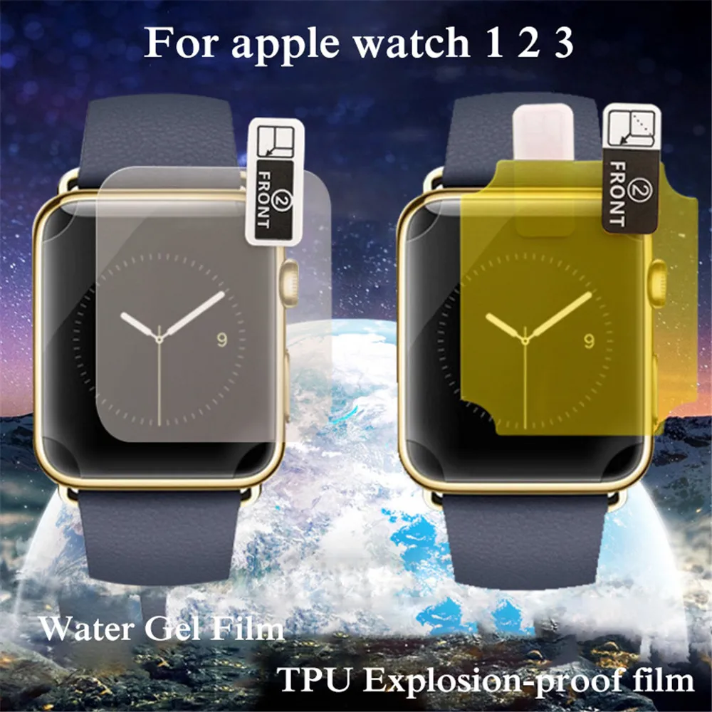 Защитная пленка TPU водная пропитанная гелем пленка прозрачная для Apple Watch Series 1 2 3 4 5 38/42 мм высококачественный 3D гидрогелевый экран