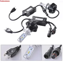 S7 Conversão H7 LEVOU Lâmpada Do Farol Baixo Feixe de Iluminação Do Carro Kit-50 W 8000 Lumen 6500 K Branco Brilhante Lumileds Chip Nenhum Fã versão