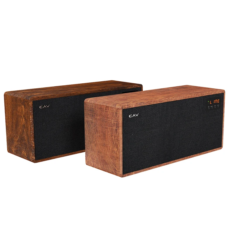 Clearance CAV AT60 Bluetooth Speaker 2.1 Portable Speaker Channel Wooden Aux Optical Coaxial Usb Input Deep Bass Speaker 5.25" Woofer 4 EQ 3
