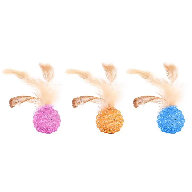 

Catnip Cat Toys Sound Ball Hair Ring Bell Teaser Pet Toys For Cat Supplies Kitten Interactive Fun Dog Feather Pet Cat Toy Funny