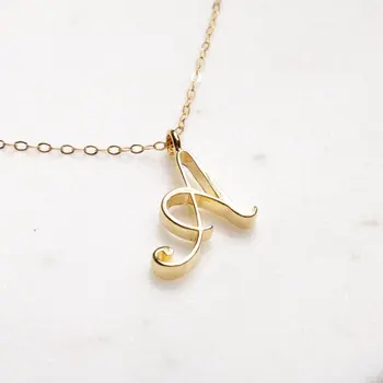 

New USA alphabet name Initial Letter monogram charm necklace America 26 English word Letter Family name sign pendant Necklace