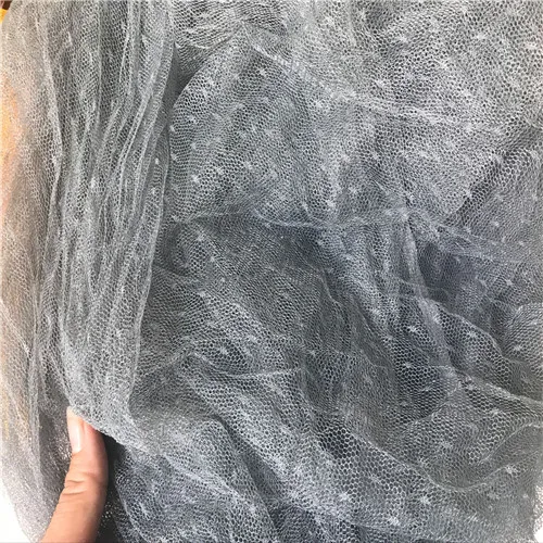 10 м/лот французская кружевная ткань высокого качества африканская ткань в горошек с принтом Тюлевая сетчатая кружевная ткань для свадебного платья - Цвет: gray