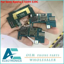 Для sony Xperia C S39H S39C C2305 C2304 SIM Слот держатель лотковый соединитель гибкий разъем для считывателя наборы аксессуаров для телефонов