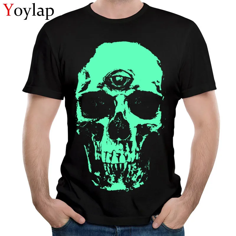 Мужская модная футболка Horus Eye Skull хлопковая летняя с коротким рукавом и круглым