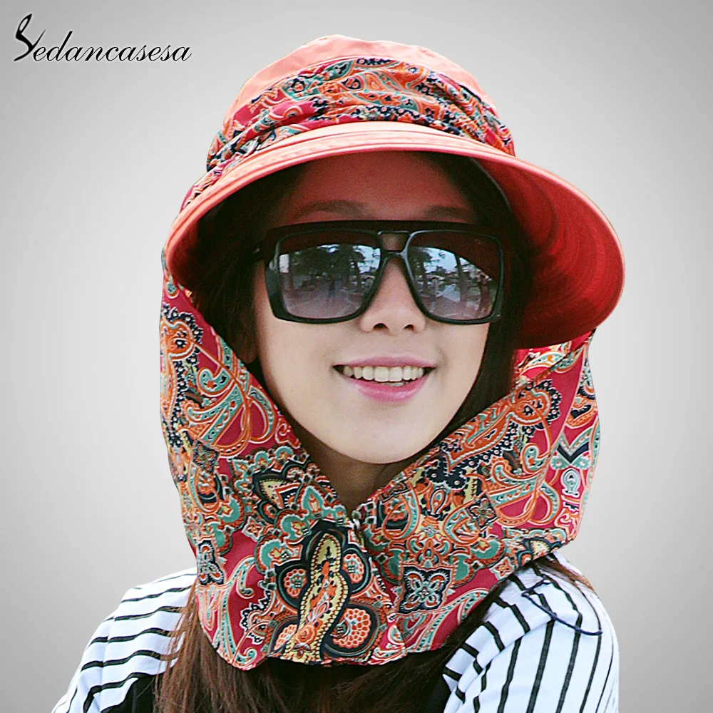Sedancasesa Fashion Face Protection Sun Hat Summer Foldable Hats For