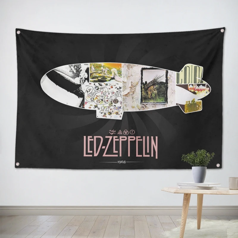 LED ZEPPELIN Music Band Banners Wall Flags Tapestry Cloth Art Bar Cafe