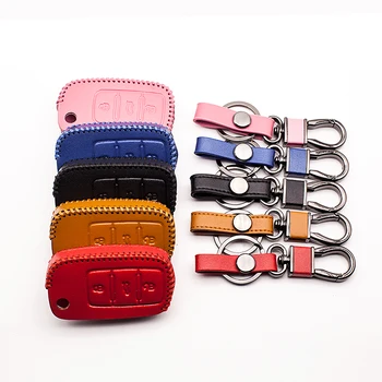 

3 button car wallet leather keyboard cover for Volkswagen VW polo b5 b6 golf 4 5 6 jetta mk6 tiguan car keys accessories keys