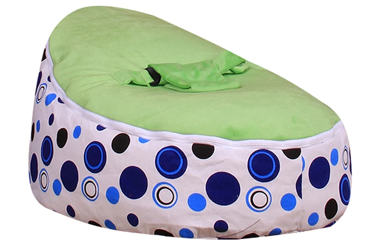 Levmoon средний синий круг печати Bean мешок стул детская кровать для сна портативный складной детское сиденье диван Zac без наполнителя