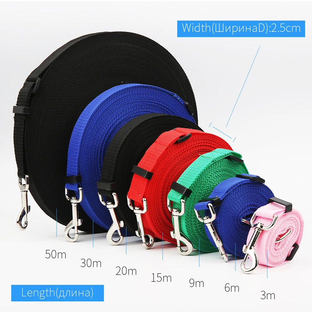 Hateli Laisse En Nylon Pour Chien Et Chat Accessoire De Suivi Longue Distance Largeur 2 5cm Longueur Reglable Aliexpress
