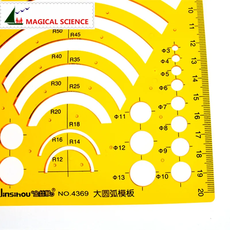 Большой Arc шаблон дугообразная рисунок линейка пластиковые дизайн шаблона для студентов гибкие JSH4369