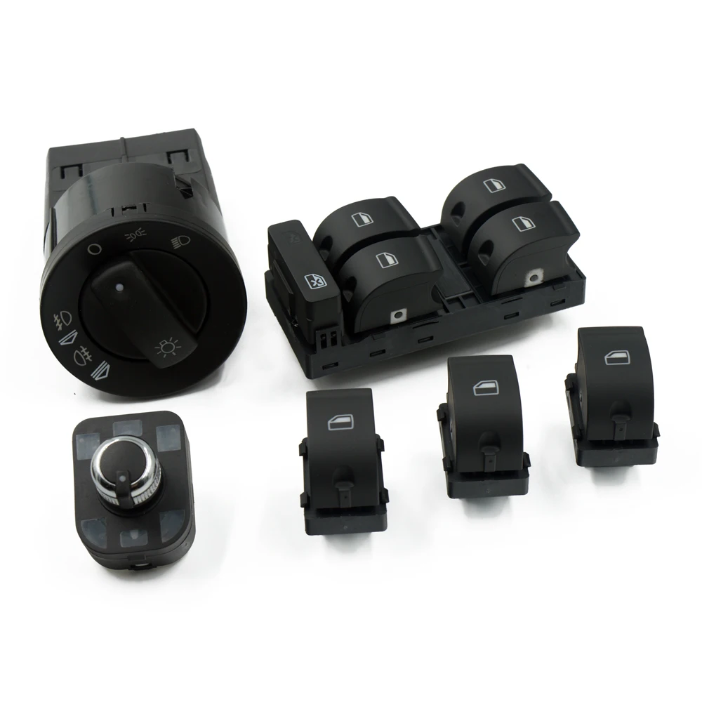 

6Pcs New Window Headlight Mirror Control Switch Button For AUDI A4 S4 B6 8E0 959 855 8E0 959 851 8E0941531A 4F0959565