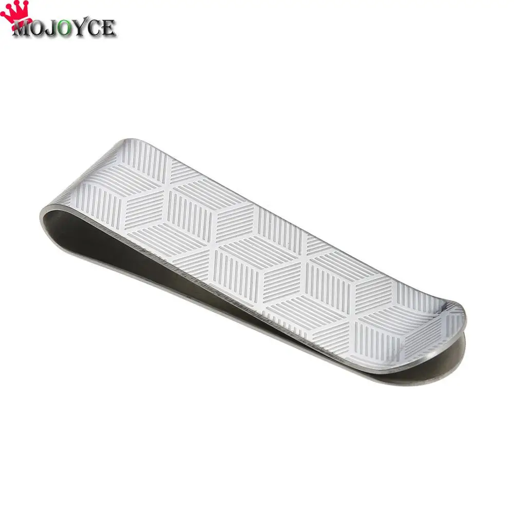 Metal Money Clip Metal Stainless Steel Money Clips Folder Stripe Print Silver Cash Clamp Holder Wallet Slim Card ID Money Clips Men Women