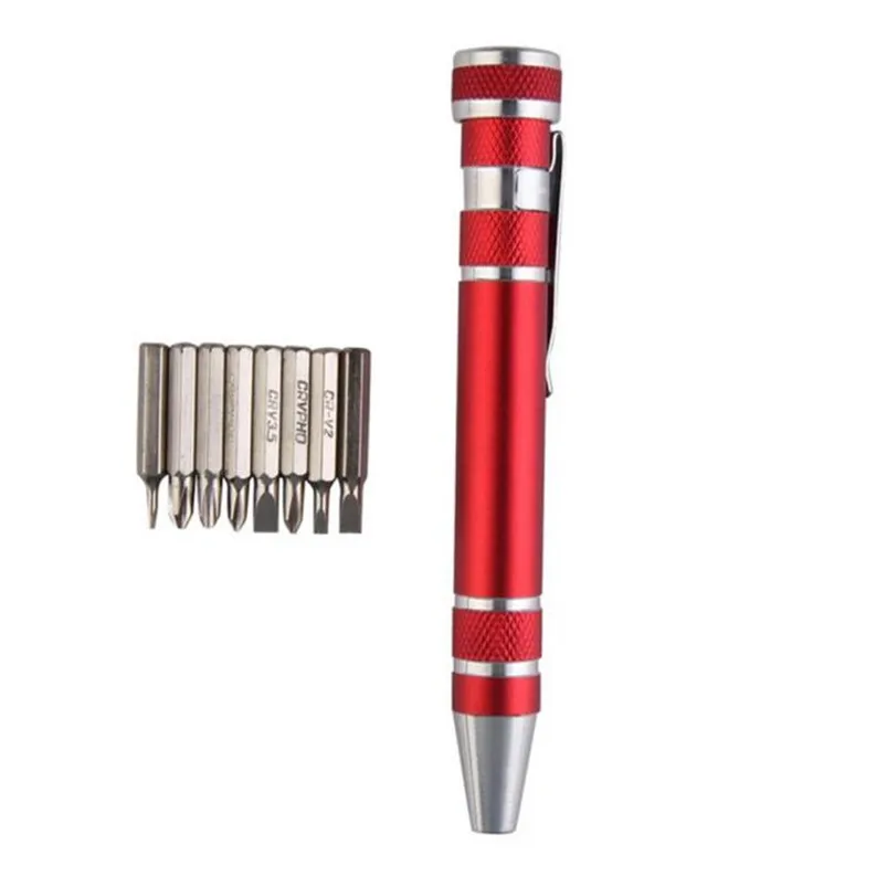 8 In 1 Pocket Precision Screwdriver Bit Set Torx Star Phillips Repair Tool Kit Screwdriver Set Herramientas 40JY216