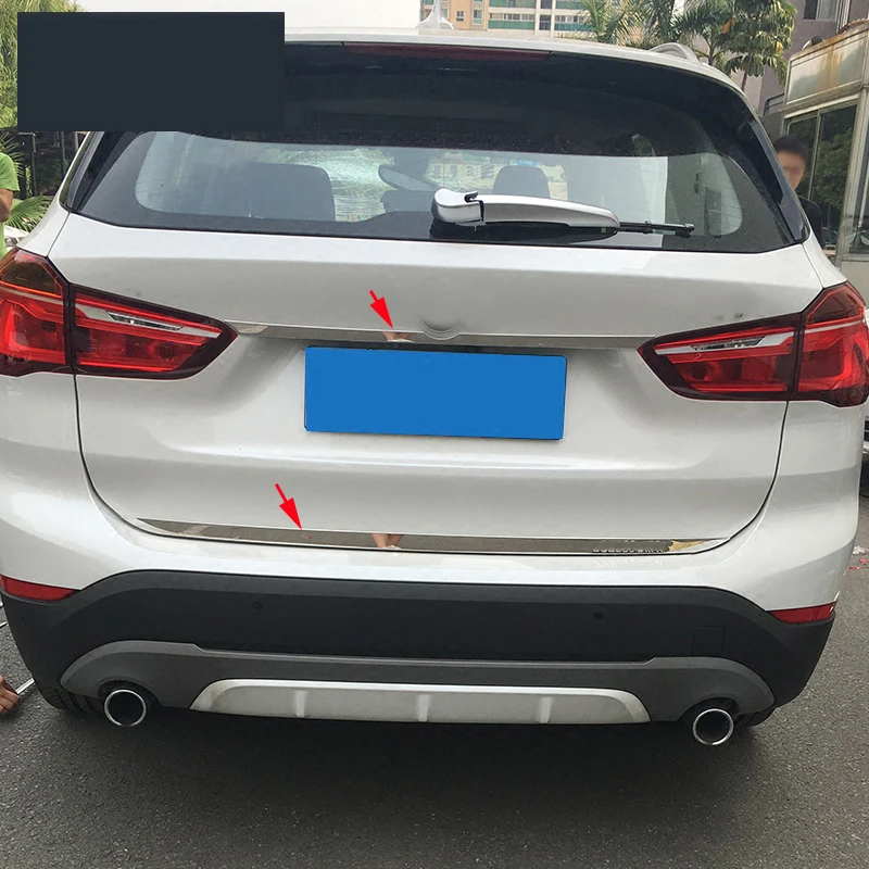 2x Stainless Fit For BMW X1 F48 16 17 Tail Rear Trunk Door Tailgate