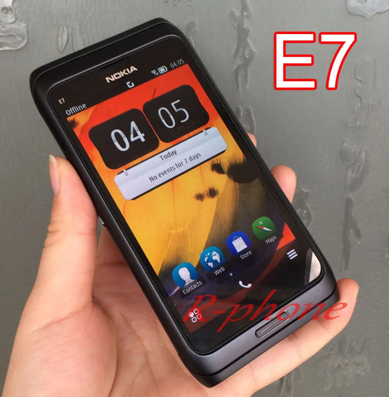 Оригинальный разблокированный мобильный телефон Nokia E7 GSM 3G Wi Fi GPS 8MP QWERTY английская