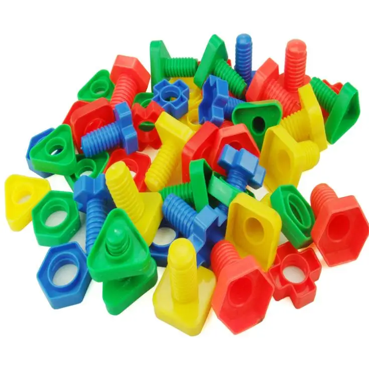 5 шт. винтовые строительные блоки пластиковые вставные блоки в форме гайки игрушки для детей развивающие игрушки модели шкала Монтессори