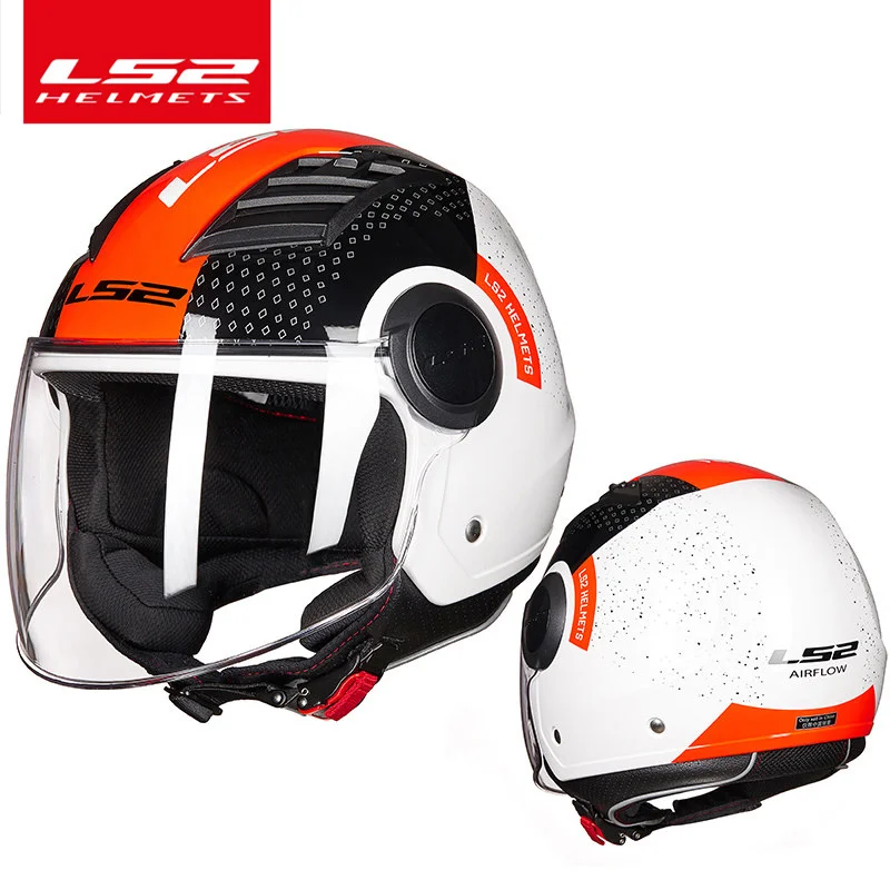 Ls2 Airflow Motorcycle Helmet 3/4 Open 