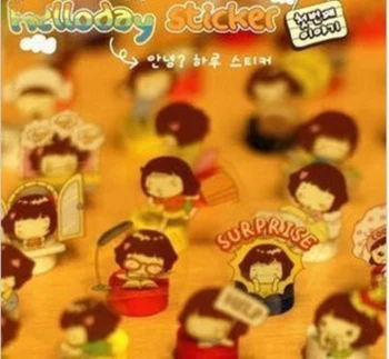 

8Sheets/Pack New 2017 Cookie Girl PVC Transparent Sticker Helloday Stickers H0205