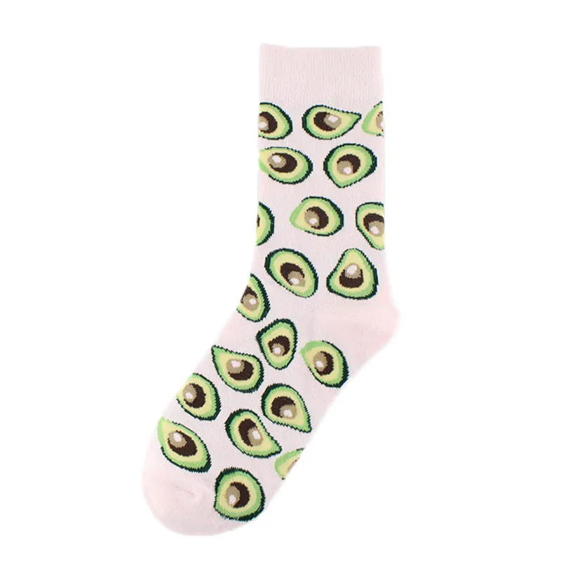 [EIOISAPRA]Funny Socks Women Men Creative Art Harajuku Fashion Combed Cotton Cartoon Avocado Dog Sachs Girl Unisex Cute Socks