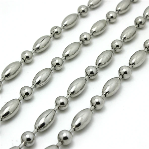 5mm 24inch Popular Bead Ball Rope Chain Necklace 316L Stainless Steel