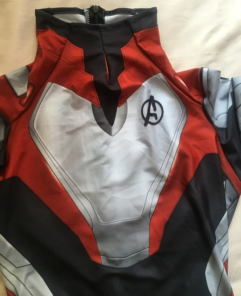 Lycra Avengers Endgame Quantum Realm Suit Costume Cosplay Superhero Captain America Captain Marvel Zentai Bodaysuit