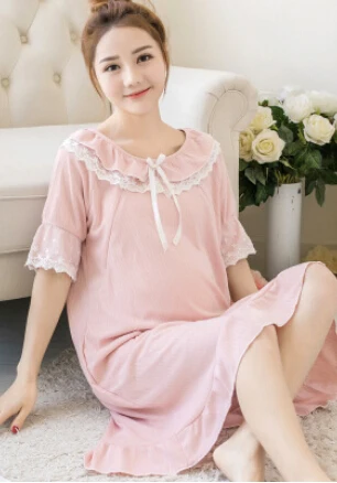 Big Size Maternity Nursing Nightdress Summer for Pregnant Women dress Pregnancy Pajamas Breast Feeding Nightgown Dress - Цвет: 2