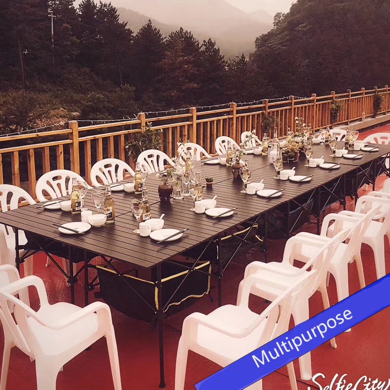Simple Household Dining Table Ultralight Aluminum Alloy Picnic Desk Outdoor Portable BBQ and Camping Table Convenient Stall Desk Simple Household Dining Table Ultralight Aluminum Alloy Picnic Desk Outdoor Portable BBQ and Camping Table Convenient Stall Desk